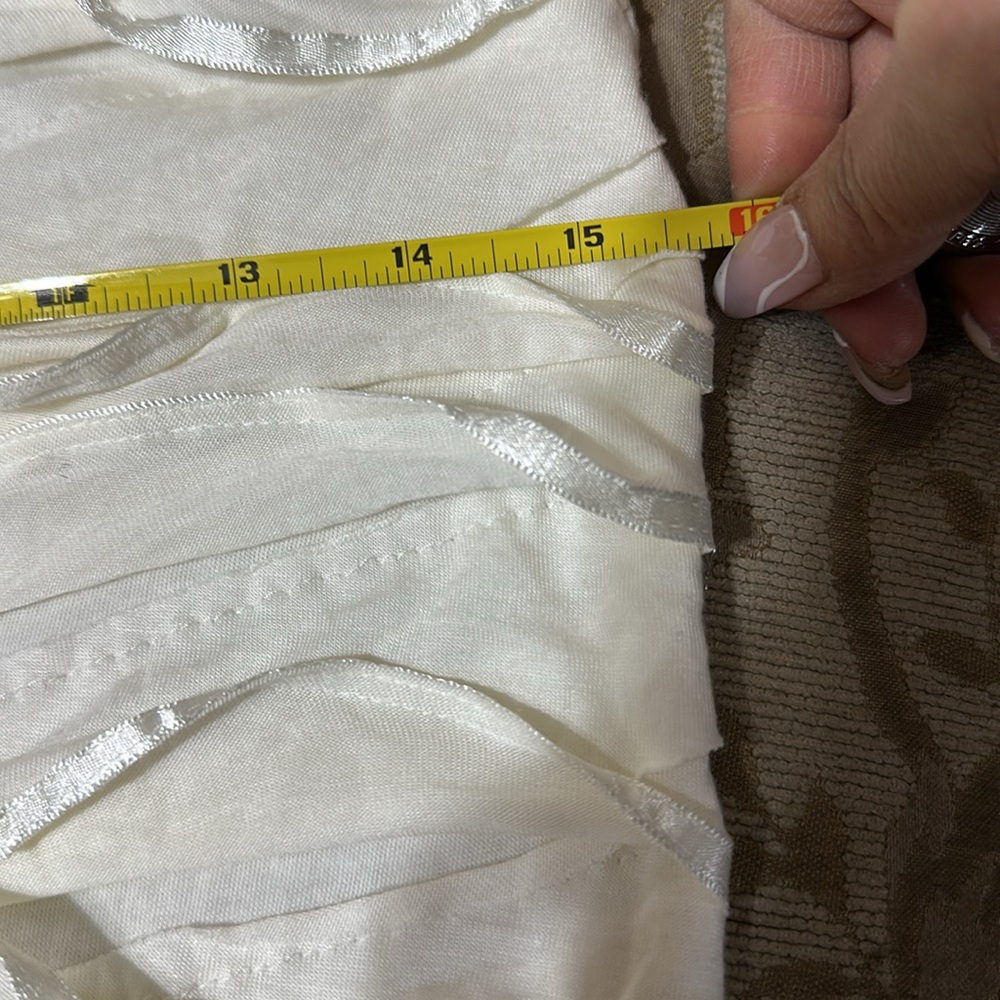 White Ruffled Women's Tank Top - Picture 5 of 8